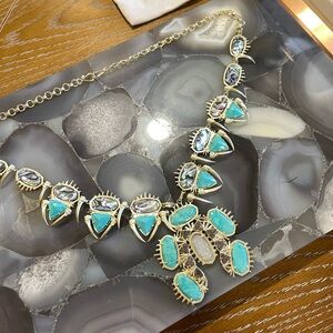 Kendra Scott Original Turquoise and Abalone Odessa Necklace